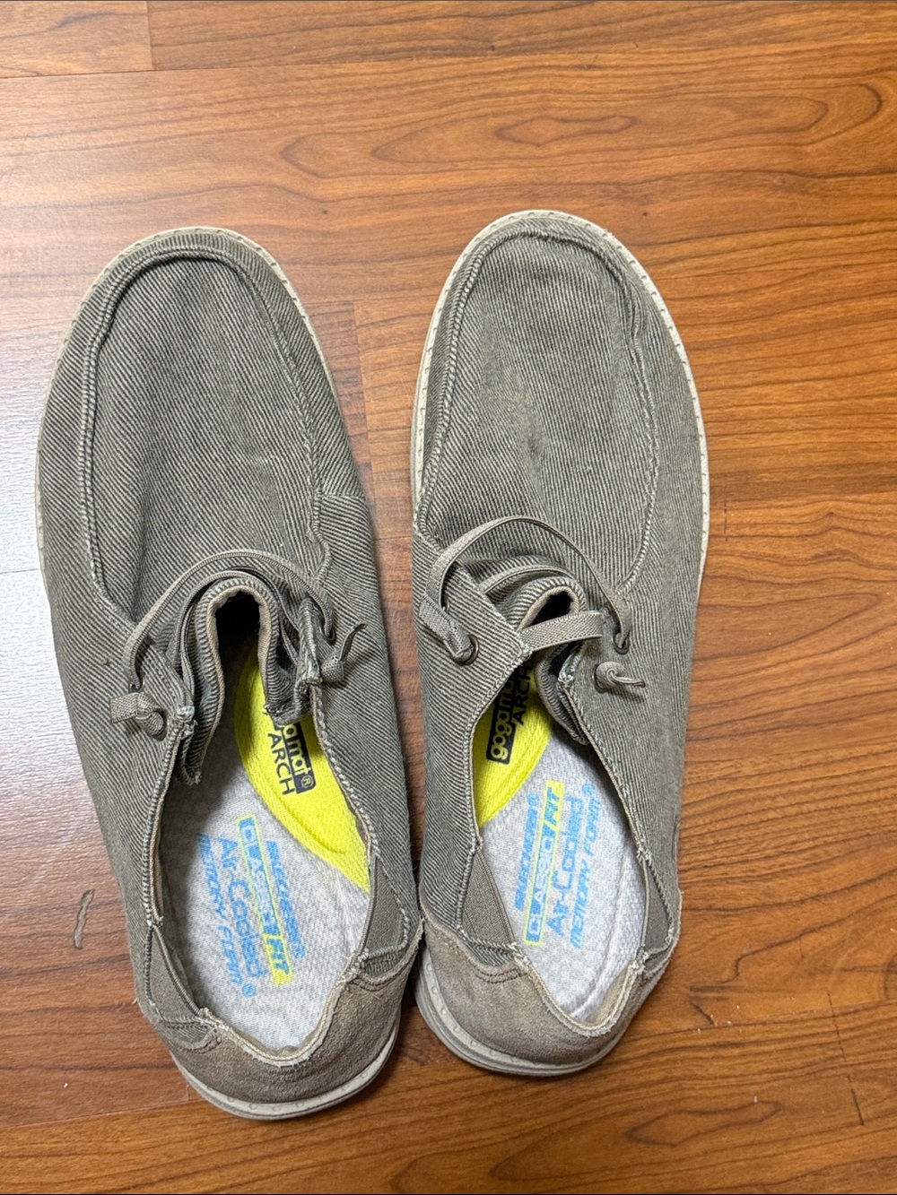 Skechers Men's Olive Green Canvas Slip-On Loafers